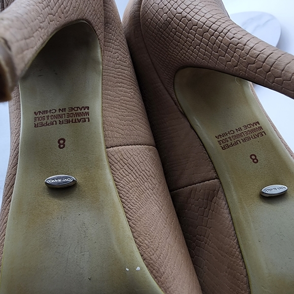 Aus8 Tony Bianco Leather Nude Repilte Emboss Open Toe Platform Heels - Picture 2 of 16